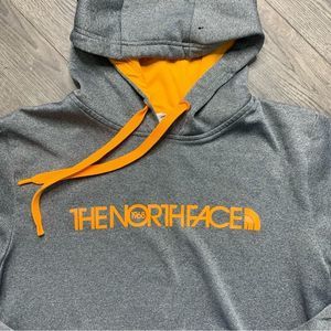 The North Face Hoodie Mens Size Medium Quick Dry Grey Orange Logo